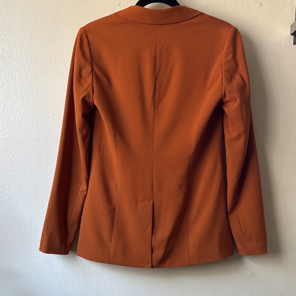 Rust Single-Button Blazer Jacket - Small - image 6
